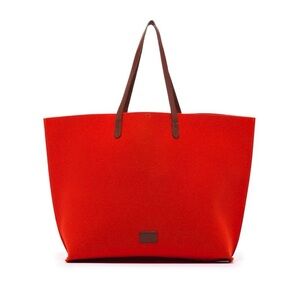 [graf lantz] Hana Merino Wool Boat Bag • Orange / Sienna Leather • NWT